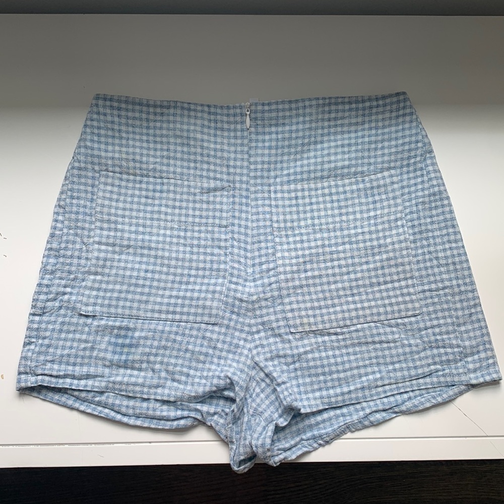 Blue and white gingham shorts from olivaceous!